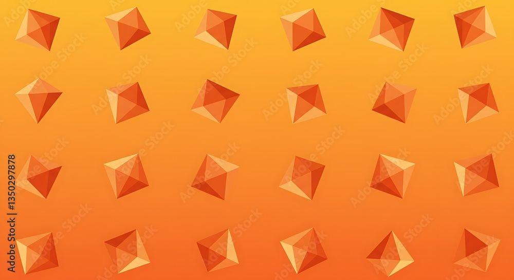 Poster orange geometric shapes pattern on gradient background abstract design