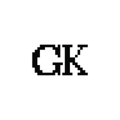 GK monogram logo design letter text name symbol monochrome logotype alphabet character simple logo