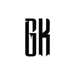 GK monogram logo design letter text name symbol monochrome logotype alphabet character simple logo