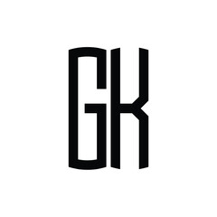 GK monogram logo design letter text name symbol monochrome logotype alphabet character simple logo