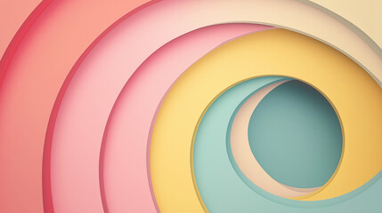 Obraz premium Background of half circles in muted rainbow shades 