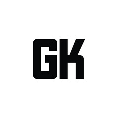 GK monogram logo design letter text name symbol monochrome logotype alphabet character simple logo
