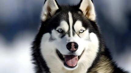 Fototapeta premium Husky's Winter Smile.