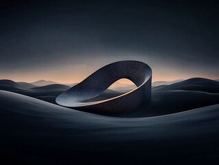 Dark Landscape for Abstract Curve, Dawn.