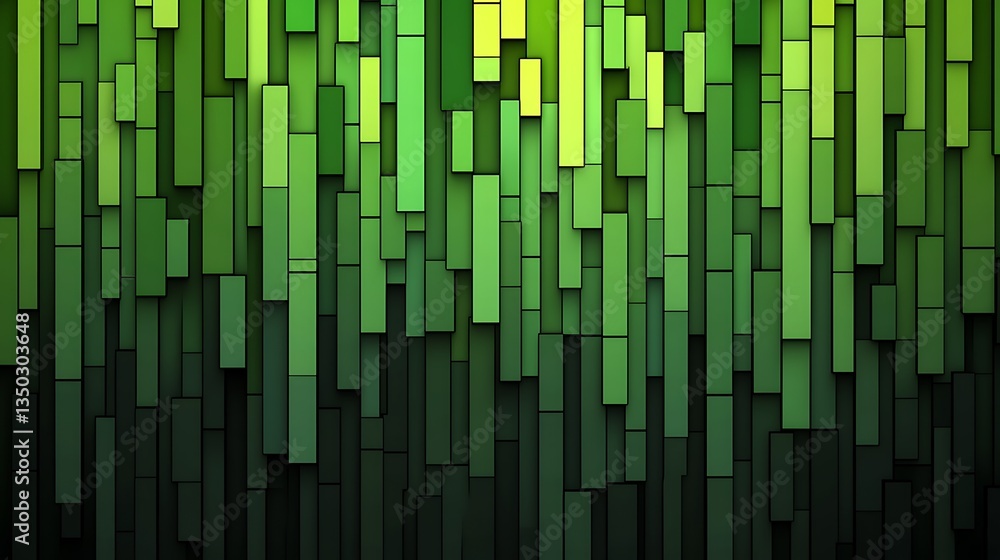 Poster abstract green vertical rectangular pattern.