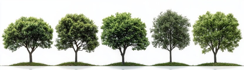 Fototapeta premium Cotinus obovatus frontal set trees, including American Smoketree, Chittamwood Smokebush, Smoke Tree, Texas Smoke Tree, and Wild Smoke Tree, isolated png on a transparent background premium cutout