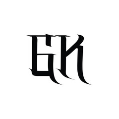 GK monogram logo design letter text name symbol monochrome logotype alphabet character simple logo