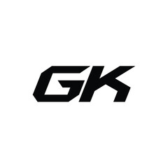 GK monogram logo design letter text name symbol monochrome logotype alphabet character simple logo