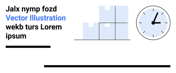Clock next to stacked boxes, conveying concepts of scheduling, productivity, efficiency, logistics, inventory, planning, and time management. Ideal for time tracking or simple landing page