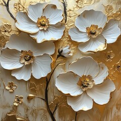 Luxury Gold on White Canvas --s 750