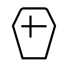 Obraz premium Simple coffin icon with cross in minimalist style 