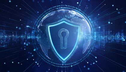 global internet security concept with binary code