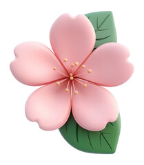 Fototapeta premium PNG Chubby cherry blossom flower illustration petal green.