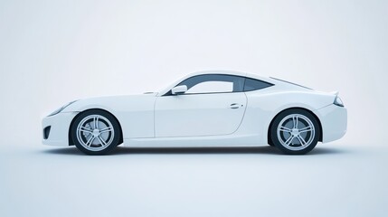 White Sportscar Studio Shot