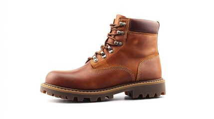 Brown Leather Boots Studio Shot