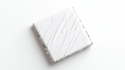Modern, white, square, textured, food item