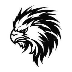 A powerful and majestic silhouette of a griffin head, featuring sharp beak, fierce eyes, and noble details. Perfect for fantasy-themed designs, gaming logos, heraldic emblems, and mythical artwork.