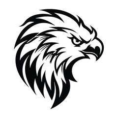 A powerful and majestic silhouette of a griffin head, featuring sharp beak, fierce eyes, and noble details. Perfect for fantasy-themed designs, gaming logos, heraldic emblems, and mythical artwork.