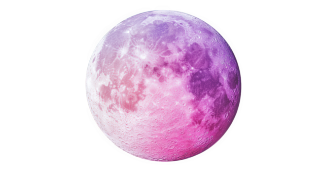 stylized moon with a gradient of pink and purple hues creating a dreamy and artistic representation it serves as a decorative element or background for various creative projects - Powered by Adobe