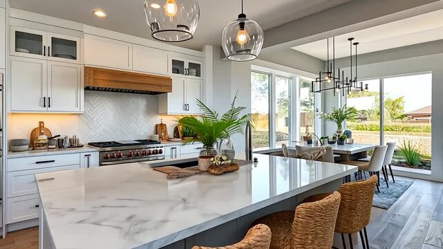 modern kitchen interior with kitchen