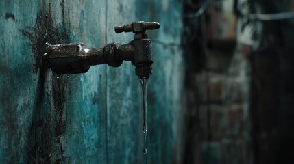 Dripping faucet, slum, water scarcity