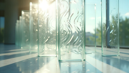 Subtle Ripples: Architectural Glass in Soft Sunlight