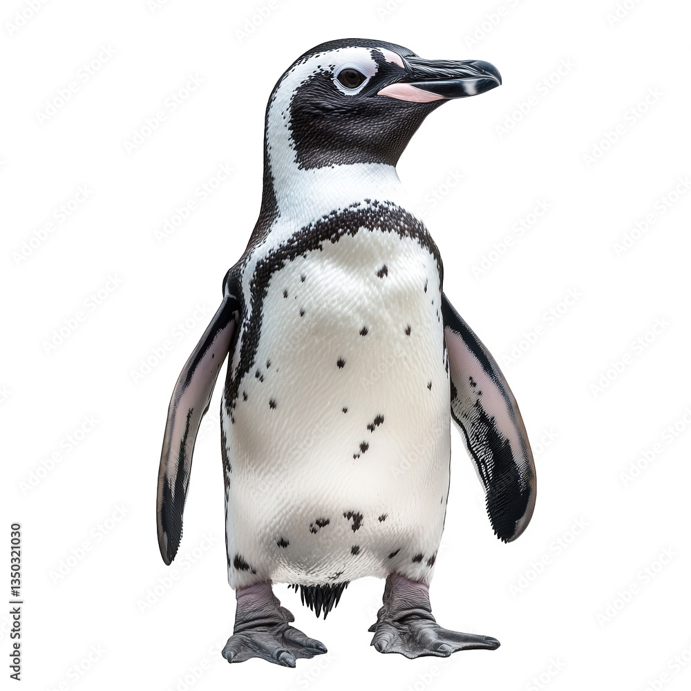 Poster penguin showcasing its distinctive black and white plumage and unique features the penguin stands up