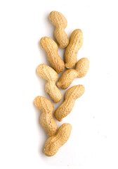 peanuts in shell on white background