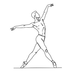 Ballet Pose Line Art: Graceful Movements in Minimalist Line Drawings © Organicpatterns