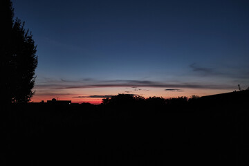 sunset over the city