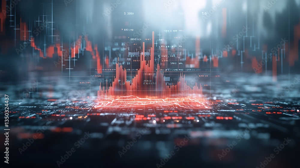 Poster abstract financial data visualization