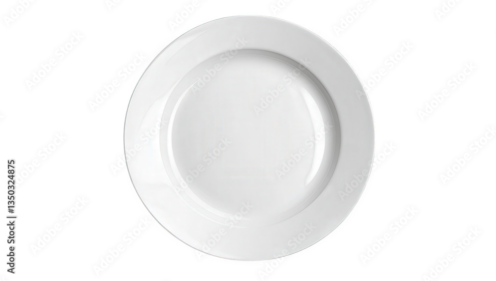 Poster a simple elegant white plate is displayed against a clean background emphasizing its smooth surface 