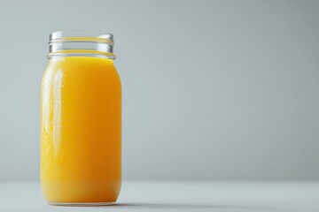 Fresh Orange Juice in a Glass Bottle