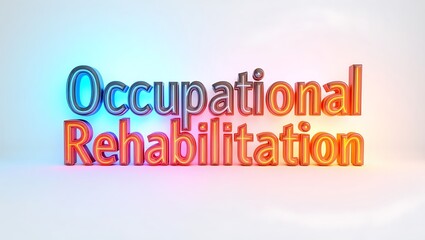 Occupational rehabilitation concept with bold typography on a clean background