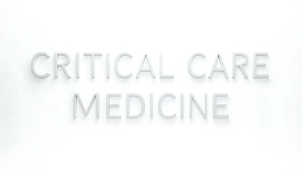 Focus on critical care medicine emphasizing essential health concepts in modern practice