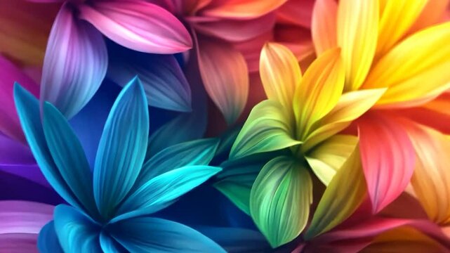 Abstract colorful flowers create a vibrant and artistic background