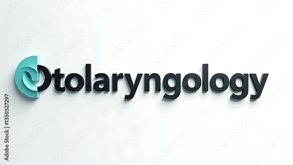 Poster otolaryngology text displaying modern typography on a soft background