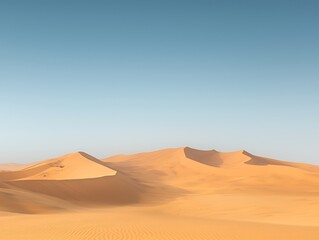 Desert Sunrise for Sand Dunes, Clear Sky.