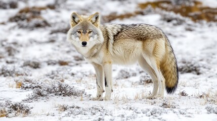 Obraz premium Wolf winter snow landscape wildlife