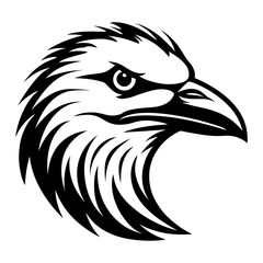 A sleek and minimalistic silhouette of a gull head, highlighting its distinctive beak and streamlined shape. Ideal for coastal designs, wildlife illustrations, nautical themes