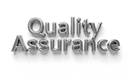 Text in metallic finish highlights quality assurance in professional context