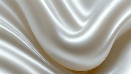 Obraz premium A silky pearl white liquid wave with soft, glowing highlights, evoking purity, elegance, and a high-end minimalist design.