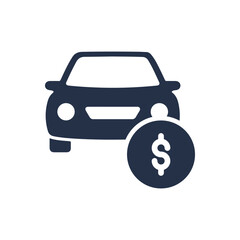 Car price icon. Solid glyph series icon