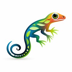 Fototapeta premium A sleek, modern gecko design, cut out and presented against a clean white background for a striking visual effect.