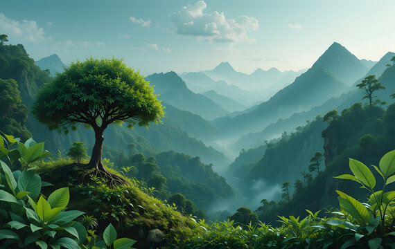 Banner con concepto de ecolog&iacute;a y medio ambiente con espacio para texto. Generado por IA.