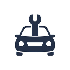 Car service icon. Solid glyph series icon