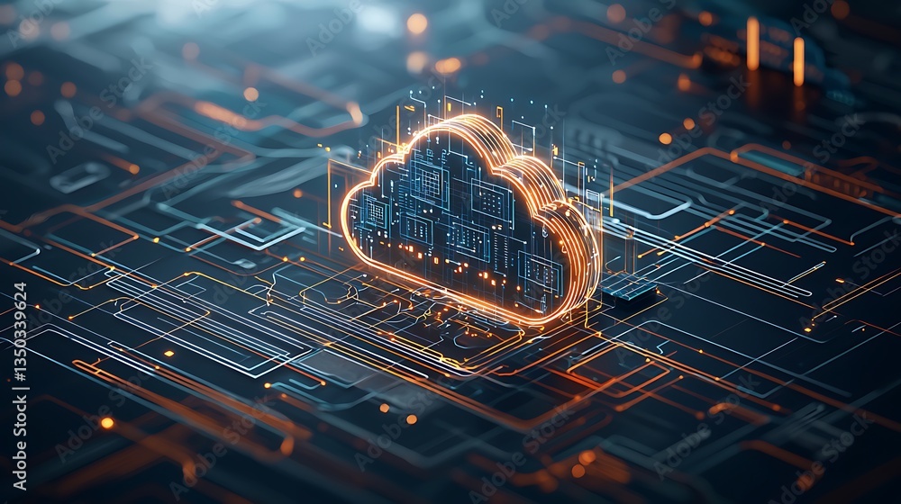 Poster cloud computing technology circuit board
