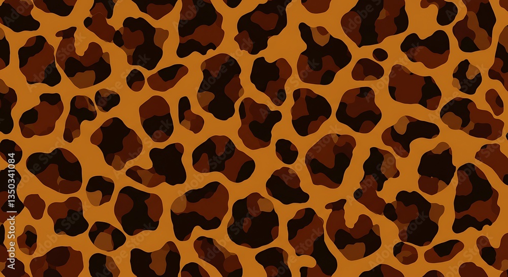 Poster leopard print seamless pattern background in brown and black