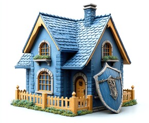 Protected Home Exterior, 3D Render