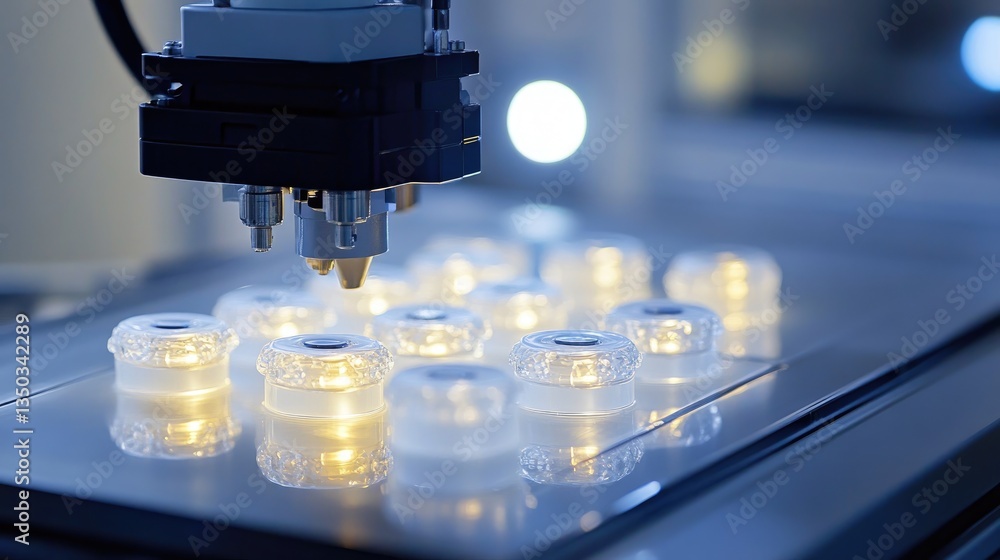 Poster automated robotic systems handling delicate ceramic pieces for quality control.